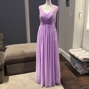 Women’s Purple Full Length Sleeveless Chiffon Dress Size 6 NWT